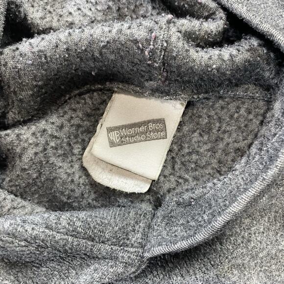 Looney Tunes Vintage 90s Warner Brothers Embroidered Fleece Hoodie Grey L/XL - Picture 5 of 12